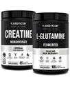 Tovarniška kreatin monohidrat v prahu 425g, 85 SV & L-glutamin dodatek 500g, 100 SV - Brez umetnih polnil, brez arome