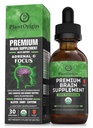 PLANTERIGIN-USDA Organic Liquid Brain Supplement – Rastlinske nootropne kapljice za fokus, Spomin in Duševna jasnost – Vegan, Non-GMO, Caffeine-free, Ashwagandha, Ginseng, Ginkgo, Rhodiola – Made in USA