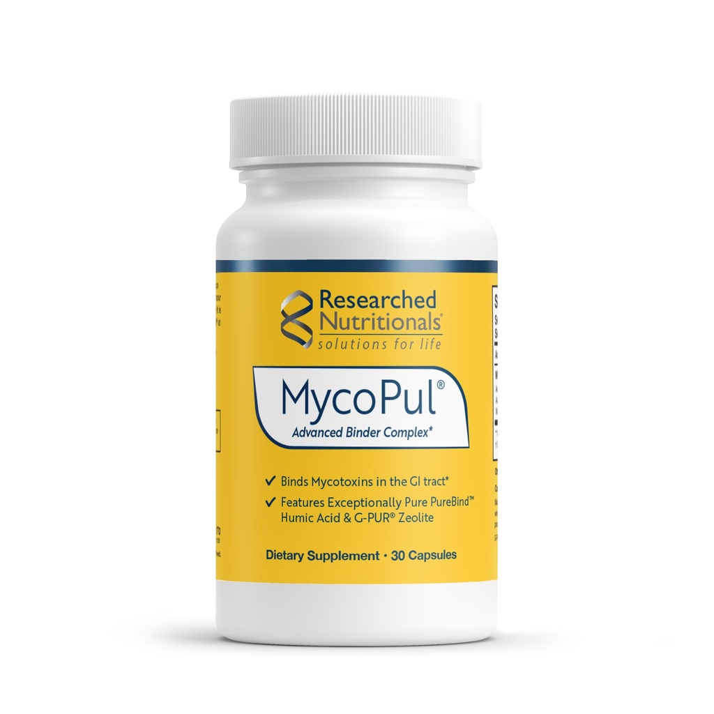 Raziskane hranilne snovi MycoPul - napredni kompleks Mycotoksin Binder, zeolit detox, humana kislina, fulvična kislina in aktiviran Charcoal za GI Tract Detox, klinično raziskani mold Binders, 30 kapsul