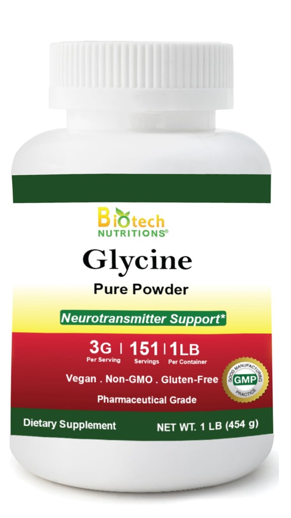 Čisti Glycine Powder 16 oz Brez gluten Ne-GMO Izdelano v ZDA