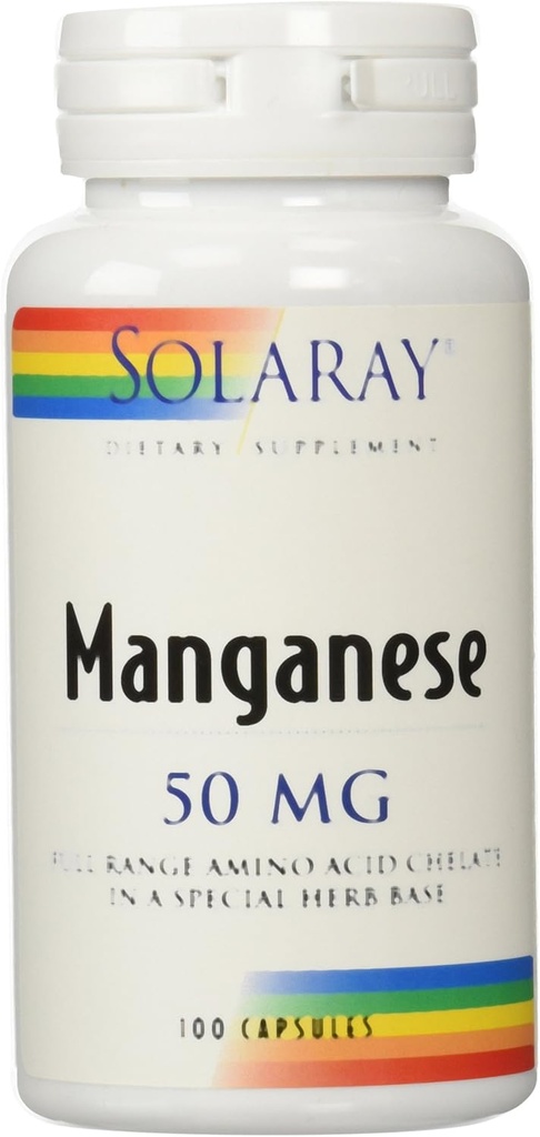 Solaray Manganese dodatek, 50 mg, 100 Število