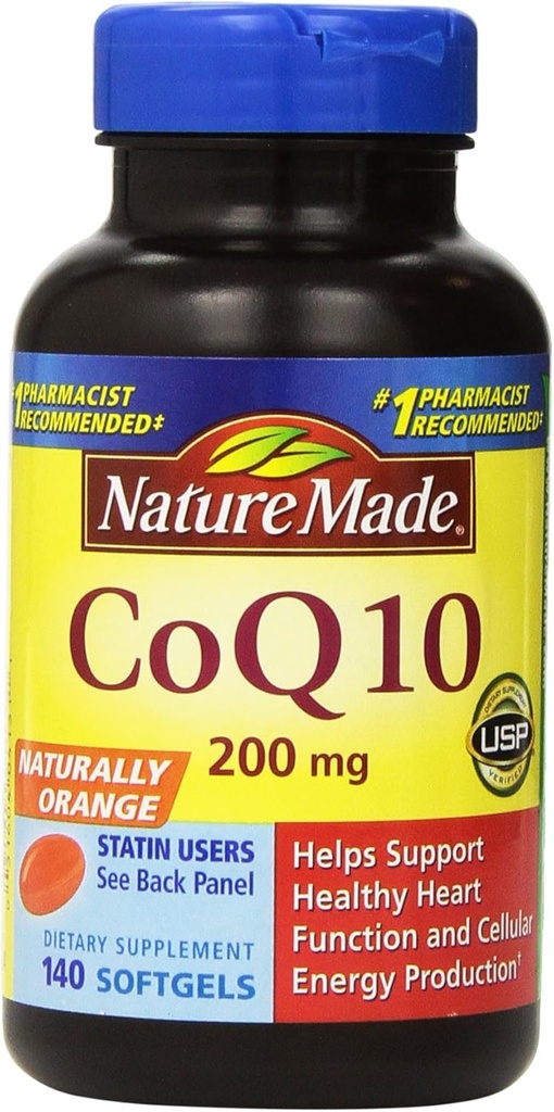 Nature Made CoQ10 Koencim Q10 200 mg - 2 steklenici, 140 Softgels vsak