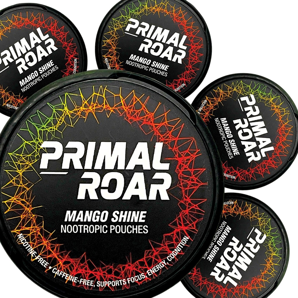 Primal Roar Mango Shine - Stimulant-free Deep Focus Nootropics vrečke 
