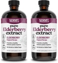 Norm's Farms Pure Elderberry Extract 2PK - Izdelan iz samo bezgavk v ZDA - Imunska, antioksidantna podpora, Brez dodanega sladkorja, dodatki, Vegan, Gluten-free, Non-GMO, Tinkture Alkohol - 8 Oz