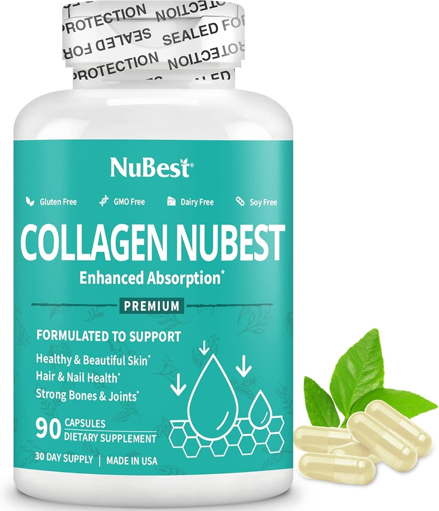 NuBest Collagen Super Collagen Peptides - Revitalizira kožo, lase in nohte - kosti in skupno moč - Beauty Collagen Formula za moške in ženske - 1.500 mg na postrežbo