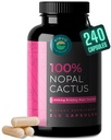 Nopal Kaktus Kapsule 1500mg- Organic Sun-ried Pear Cactus sadje v prahu in črni paprika ekstrakt za absorpcijo- Naravni Prickly Pear Super dodatek- Fiber, vitamini in minerali 240 Kapsula