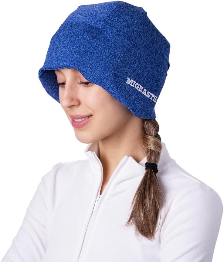 2-Pack Migrastil MigraFreeze Deluxe Glavobol & Migraine Hat. Mehka, Fleksibilno hladilno Gel Cap za moške in ženske. Modra