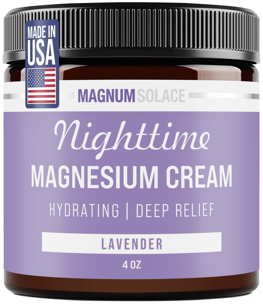 Magnezijev losjon – nočna magnezijeva krema – Nanesite na noge, roke ali prsni koš – Topični magnezijev klorid – ZDA Made and Safe for Childers (Lavender)