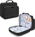 Damero tablete Organizator steklenice, Medicine steklenice Skladiščenje vrečka Potovalni kovček za tablete Organizator, Vitamini, Medicinski dodatki, Črna, Patent Design