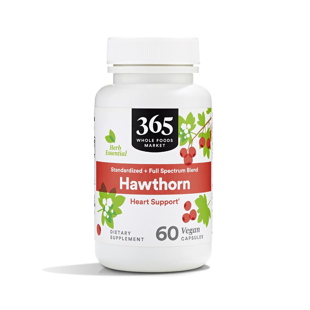 365 s celotno živilsko tržišče, Hawthorn standardizirana + popolna mešanica spektra, podpora srcu, veganske kapsule, 60 števk