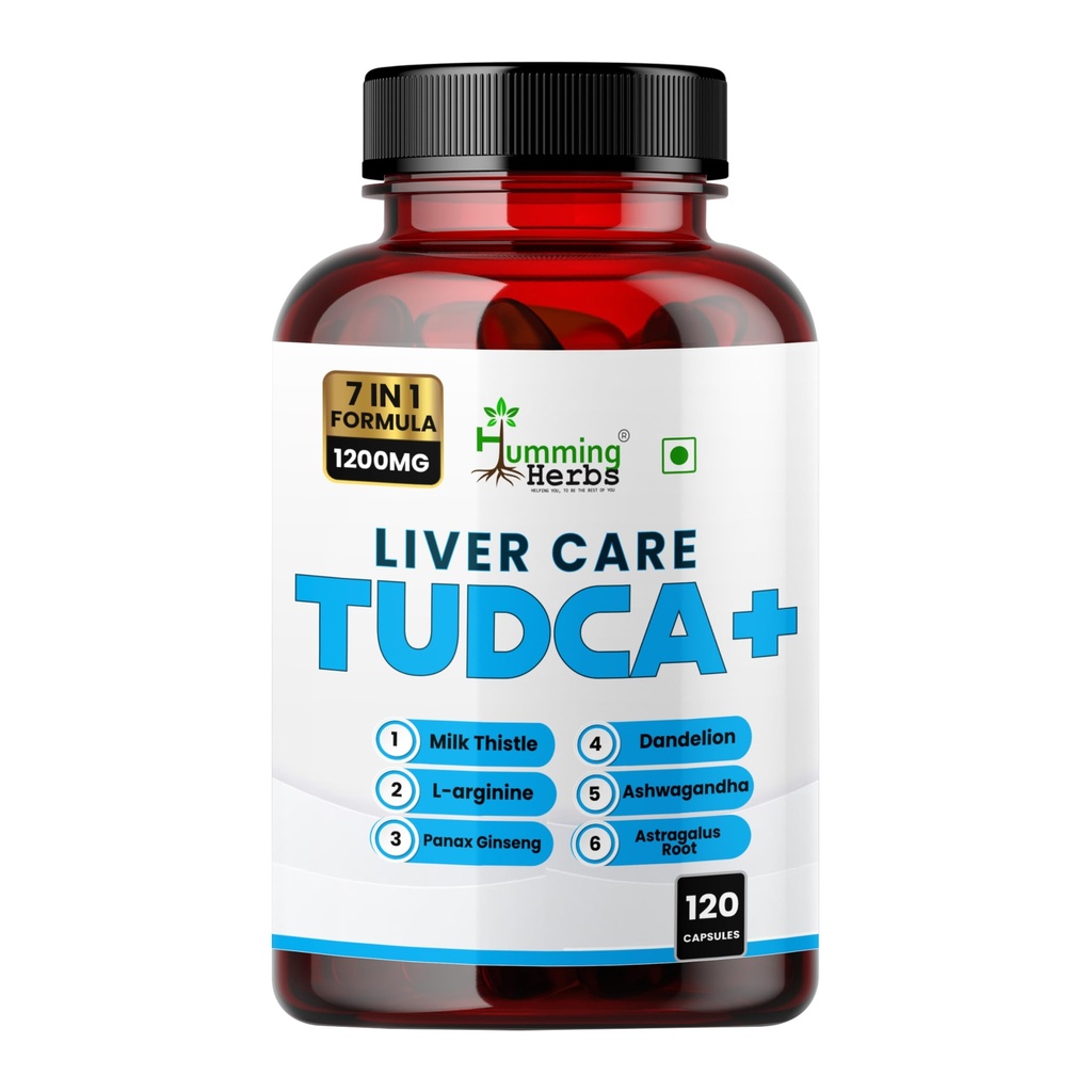 Humming Herbs TUDCA Dopolnilo 7v1 Kompleks z mlečnim osatlom, L-arginin, Ashwagandha, Dandelion, Astragalus Root 120 Kapsule