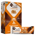 Nugo Slim Temna čokolada Hrustljavo arašidovo maslo, 16g Veganovi proteini, 3g sladkor, 7g vlaknin, nizko neto karb, Keto prijazno, Gluten brezplačno, 24 grof