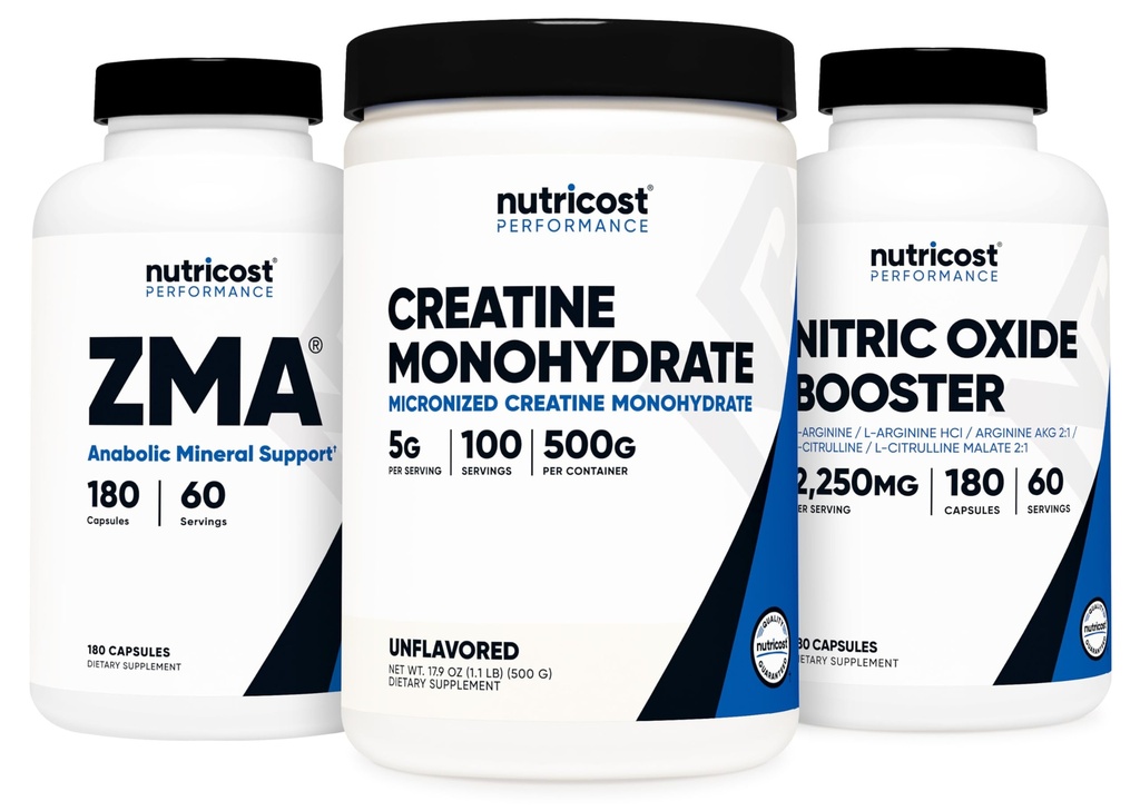 Nutricost Kreatin 500 Gram, dušikov oksid 180 Kapsule in ZMA 180 Kapsule