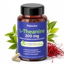 L Theanine 200mg z žafranom, GABA, magnezijevim glicinatom in vitaminom B6, L-teanin dodatek Advanced Complex Formula for Mood Relaxation & Stress Relief & Sleep Support, 60 veganskih kapsul