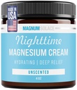 Magnum Solace Magnezijev losjon – Hydrating Night Time krema Nanesite na noge, roke ali prsi - Topični klor ZDA Made in varno za otroke (Neoporečna)