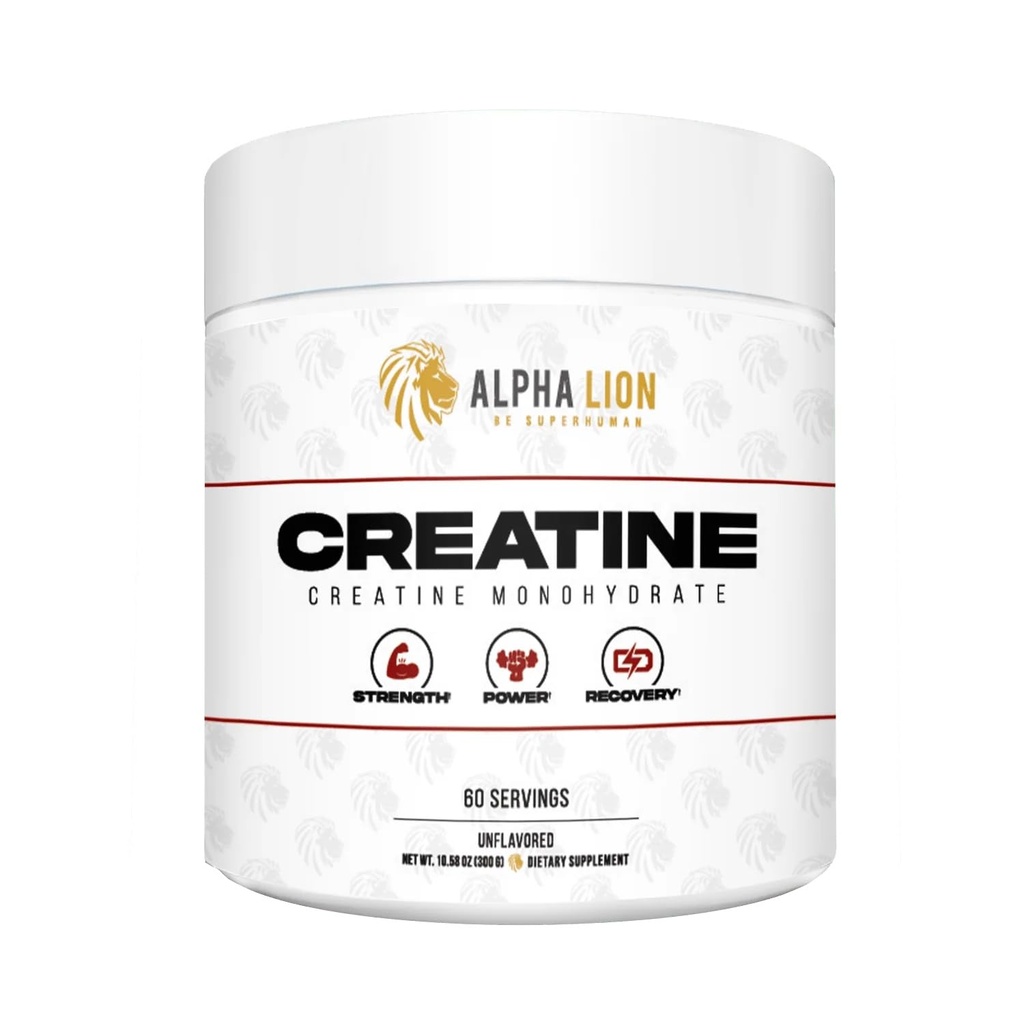 ALPHA LION Kreatin monohidrat v prahu, 5000mg na postrežbo (5g), Podpira mišično moč, moč, atletske zmogljivosti, Pure Creatina Monohidrata en Polvo dodatek (60 Serving, Unflavored)