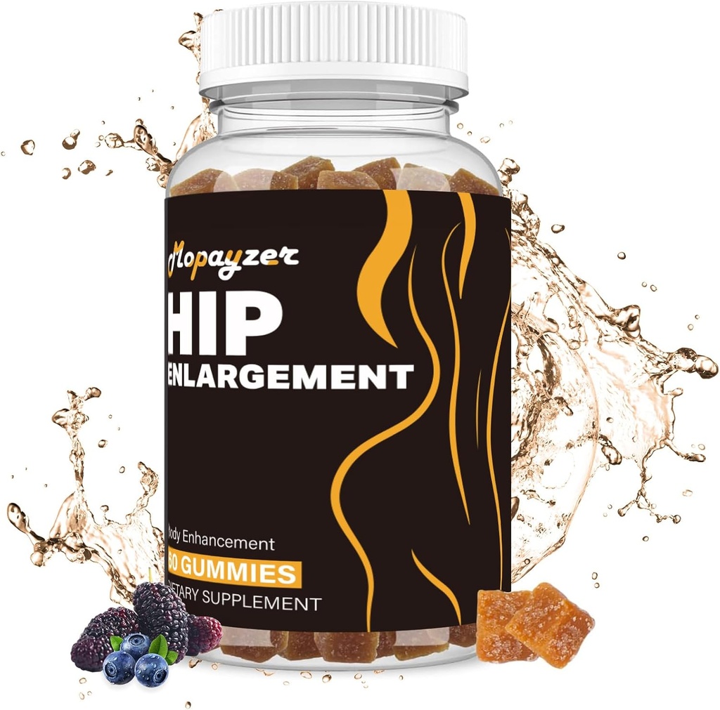 Booty Gummies za veliko rit in HIPS, Večje Gummie Gummies za naravne kure, 1 PCS Bum podpora Gummies, Berry Armored ženske podpore dodatek, Boost Glute rast, Fenugreek, 60 Count.