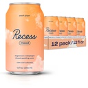 Recess Mood Magnezij & Adaptogen pijača, Sprostitev Pijača, 12 unča (Peach Ginger, 12 pakiranje)