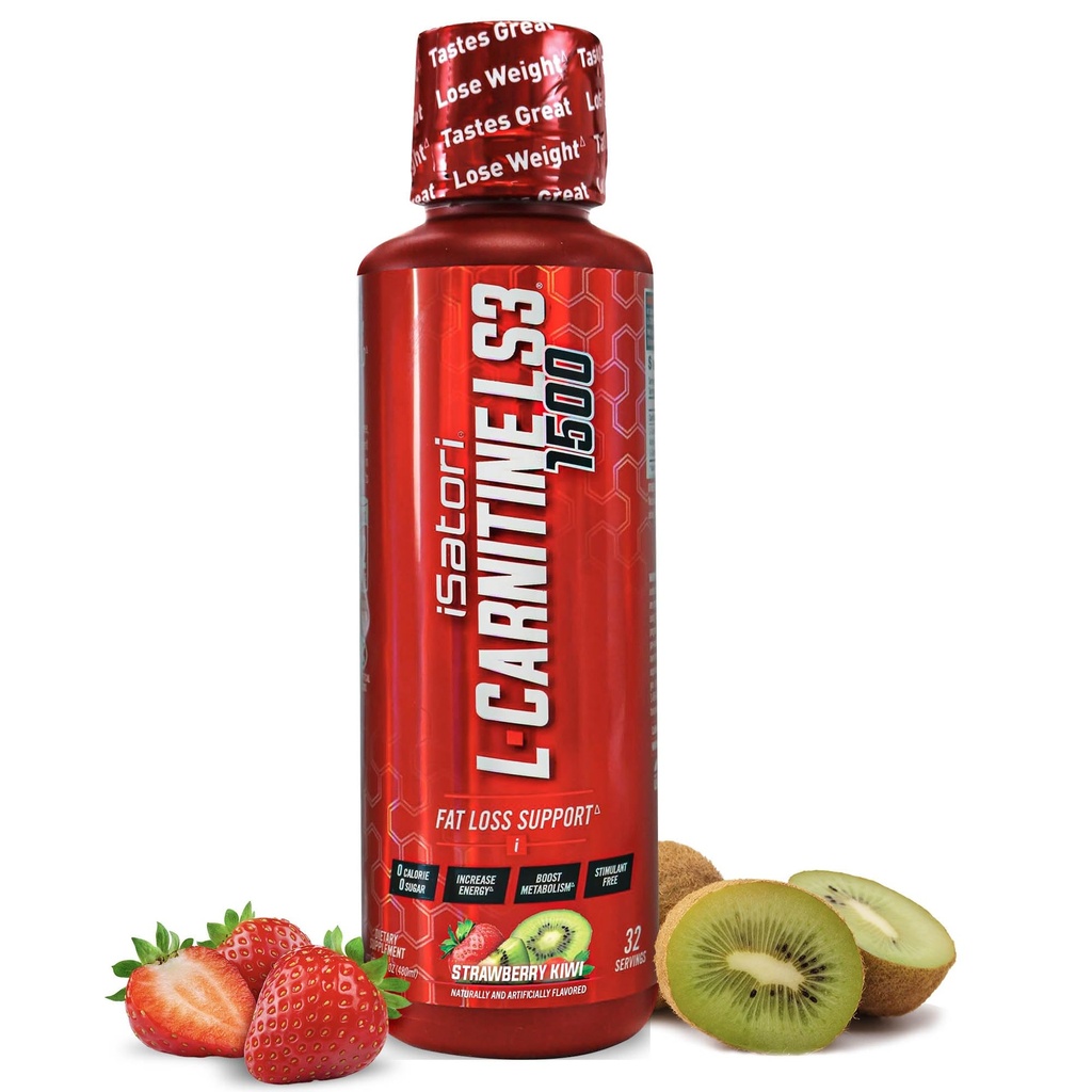 iSatori L-karnitin LS3 1500, tekoči L-karnitin z acetil L-karnitinom, L-karnitin L-karnitin L-tartrat, Stimulant Free Pre Workout, Low Calorie, Sladkor, Gluten, Keto-prijatelj, Jagodni Kiwi (32 Servingov)