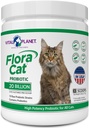 Vital Planet - Flora Cat Probiotic Powder dodatek z 20 Milijarde kulture in 10 Raznolikosti Probiotiki visoke moči za vse mačke za mačje prebavne in imunske podpore 30 Scoops 3,92 oz