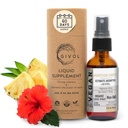 Tri Magnezijev kompleks - Magnezij Biglicinat, Citrat & Taurat Tekoči Spray 300mg w/Raw Vitamin C za spodbujanje serenosti, dekompresija telesa - Hibiscus & Ananas Flavor 60ml (2oz)
