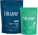 Bio.me Daily Prebiotic Fiber & Symbiotic Bundle - Fiber Powder for Digestive Health & Bloating - Pre, Pro, Postbiotic for Gut Health & Imune Support, Non-GMO, Gluten Free - 30 Servings, 60 kapsul