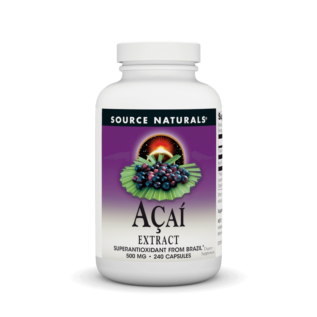 Vir Naturals Acai Extract, superantioksidant iz Brazilije* - 500 mg - 240 vegetarijanskih kapsul
