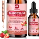 Magnezij Tekoča kapljica, Magnezij Glicinat dodatek kompleks z magnezijevim taurat, Citrat, Kalcij, Kalij, Vitamin, Cink - Podpora Relaksacija, Energija in Bowel zdravje