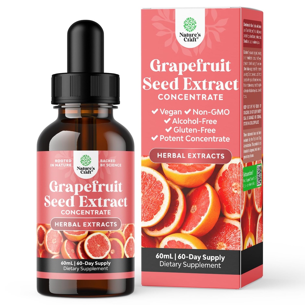 GSE izvleček grenivke Tekoči - ena kapljica dnevno - Super koncentrirani izvleček grozdnih semen Tekoče kapljice Bogati z bioflavonoidi in polifenoli za Gut Health & Imune Support - 2OZ - 60 Servisi