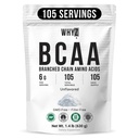 BCAA prašek 2:1:1, nearomatizirane razvejane verižne aminokisline za moške in ženske Čiste BCAA energijski prašek za mešanje v pijačah in tresenju brez dodatkov GMO, 105 servivi, 1,4 lb (630g)