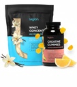 LEGION podpora učinkovitosti Stack – Kreatin Monohidrat Gumies (Lemon kapljice, 30 Serving) + sirotkine beljakovine v prahu (Vanilla, 30 Serving)