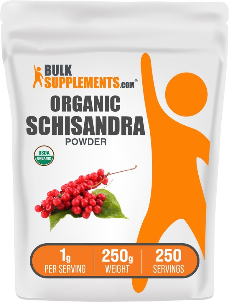 BulkSupplements.com Organic Schisandra Powder - Organic Schisandra dodatek, iz Schisandra Berry - Gluten Free - 1g na Serving, 250g (8.8 oz) (Pack of 1)