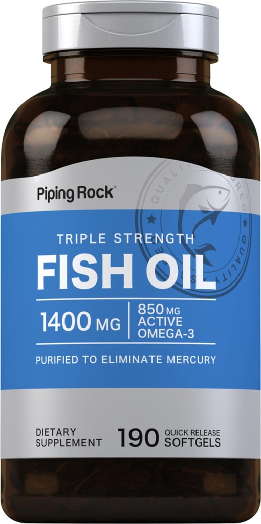 Piping Rock ribje olje Omega 3 dodatek 