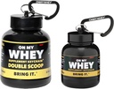 ONMYWHEY Protein Powder Container To Go - Potovanja steklenica lijak za mešanice, Prenosni Pre Workout dopolnilo Kontejnerji & Dispenser Funnels, Mini Preworkout Dodatki Imetnik Ključne verige Steklenice