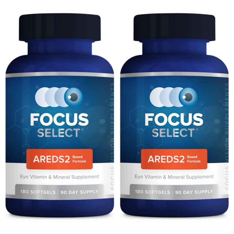 Focus Select AREDS2 Based Eye Vitamin-Mineral dodatek - AREDS2 Based dodatek za oči (360 ct. 180 dnevna dobava) - AREDS2 Based Low Cinc Formula - Vision dodatek in vitamin