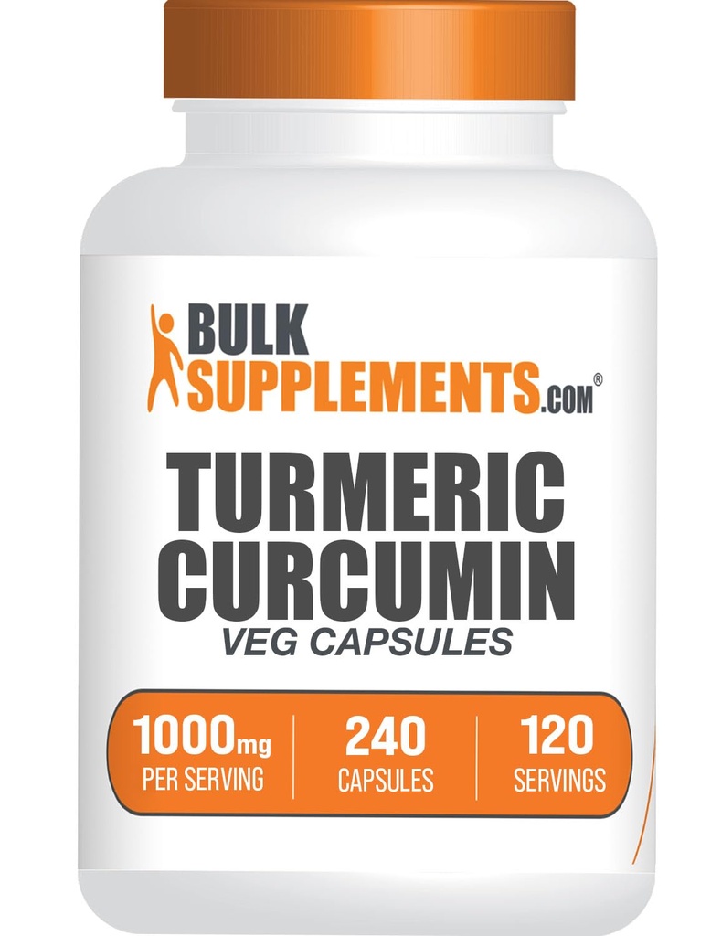 BulkSupplements.com Turmeric Extract kapsule - Kurkum dodatek, kurkumin dodatek 1000mg - Gluten brezplačno, 240 Veg kapsule (paket po 1)