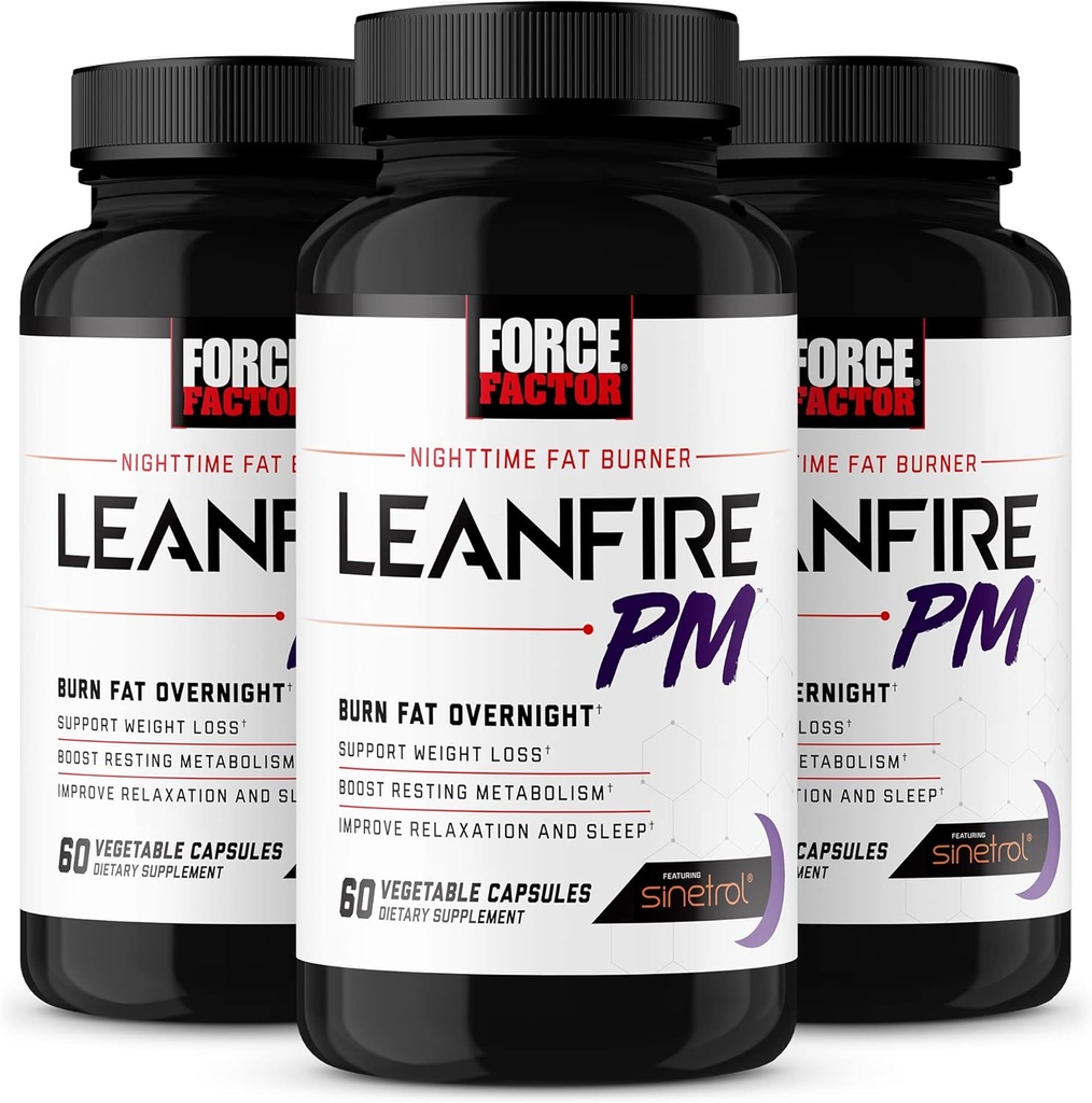 Sila Factor LeanFire PM, hujšanje tablete za ženske in moške, Fat Burner in čez noč hujšanje tablete za kurjenje maščobe, povečanje presnove, in izboljšanje spanja za neverjetno rezultate, 60 Število (Pack 3)