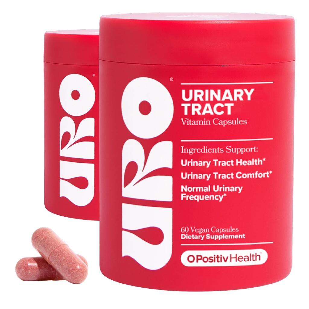 O Positiv URO Searin Tract Health Supplement for Women, 60 Count (Pack of 2) - Serin Support Vitamini s Pacran Popolnim izvlečkom brusnic, D-mannose, & Vitamin C - Vegan & Gluten-free