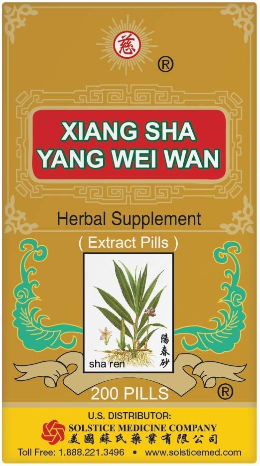 Solstice Medicine Company Xiang Sha Yang Wei Wan Zeliščni dodatek (200 tablet) (1 steklenica)