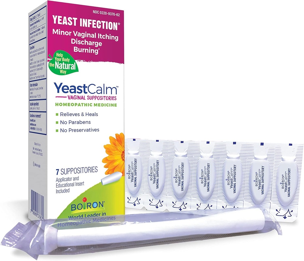 Boiron YeastCalm Homeopatic Suppositorys for Yeast Infections, Burning, Discharge, and Many Vaginal Srbenje - 7 Count