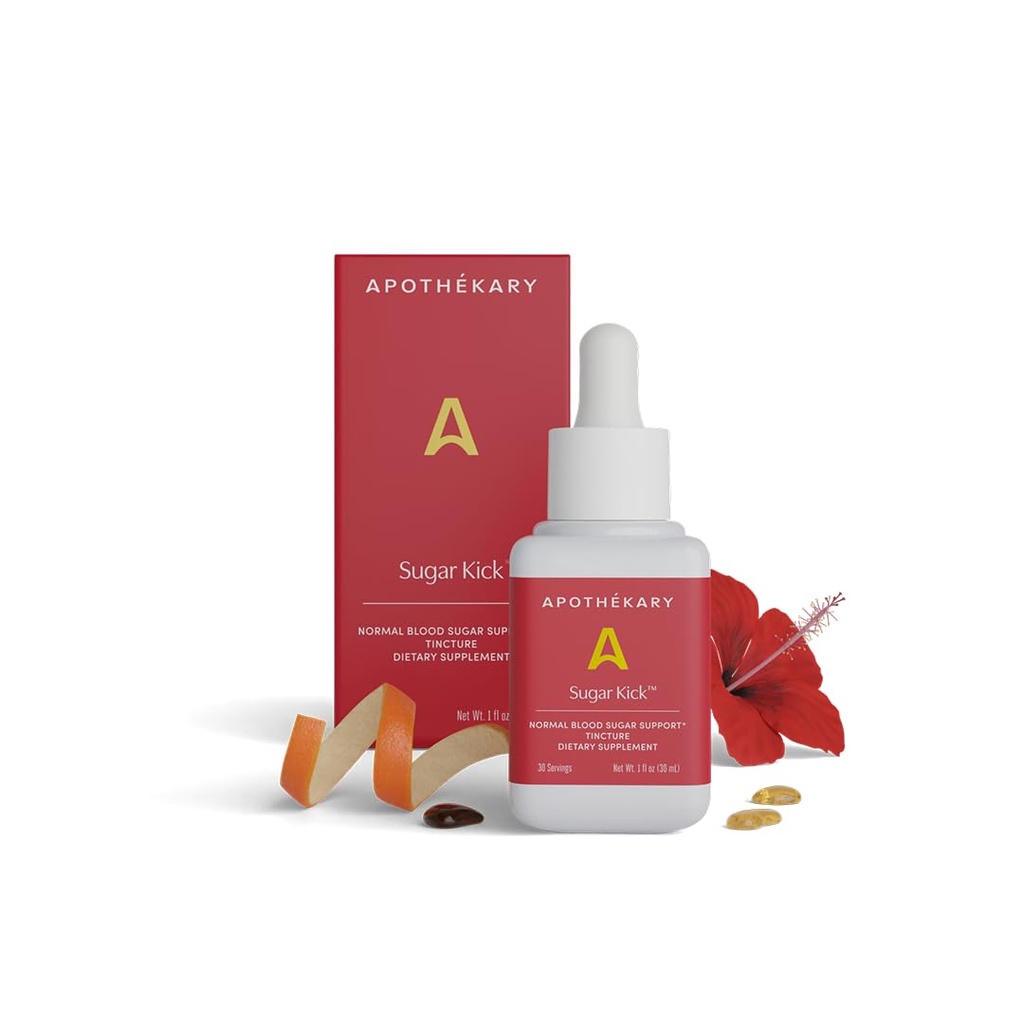 Apothékary Sugar Kick Zeliščne tekoče kapljice, Prebavna podpora, Presnovna podpora, 30 Serving