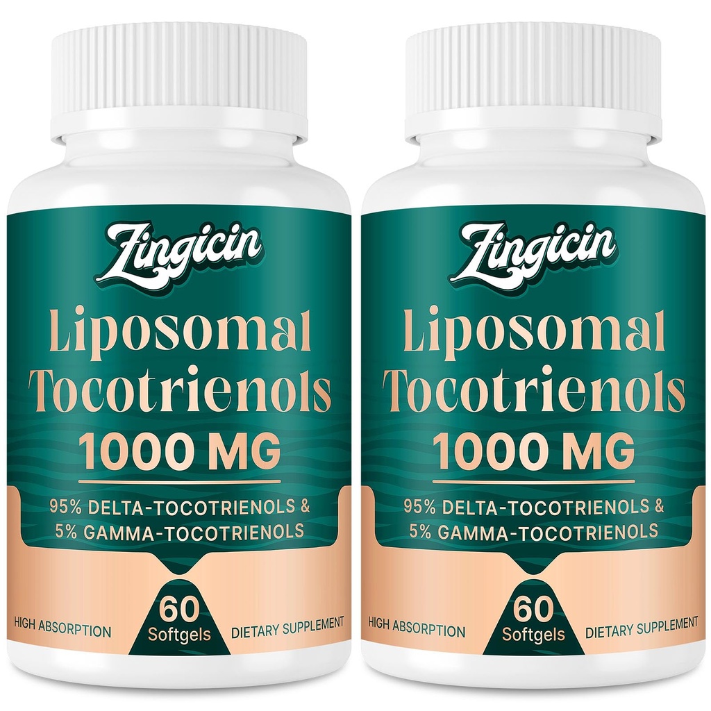 Vitamin E Tocotrienols - Liposomski Tocotrienols Dodatek 1000mg, Zelo Absorbljiva Delta Tocotrienol in Gama Tocotrienol za zdravje kosti, in antioksidant podporo, 120 Softgels