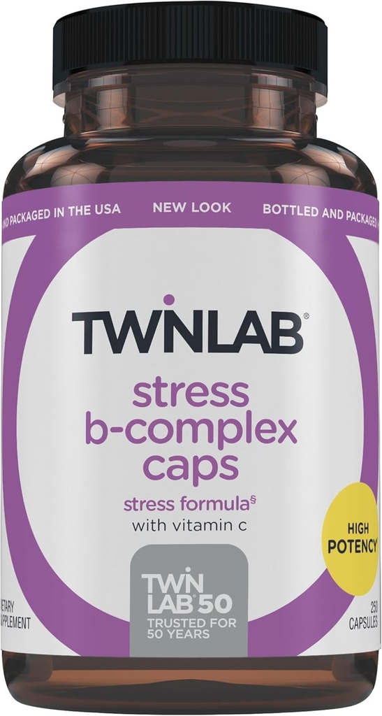 Twinlab Stress B-Complex Caps - energijska podpora dodatek z vitaminom B12 in B6-250 kapsule
