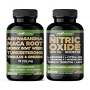 Gade Nutrition Ashwagandha z Maca Root, Horny Goat Weed, Turkesterone, Tribulus Terrestris, Panax Ginseng + Nitric Oxide Booster - paket za energijo, Vitalnost, Zmogljivost, Črpalka