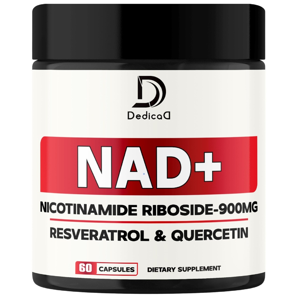 NAD dodatek z nikotinamid ribozid, Trans-Resveratrol, Quercetin - Celularna energija in popravila, Vitalnost, zdravo staranje - 60 Število