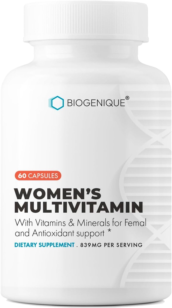 Ženske multivitaminski vitamini, dnevni vitamini za ženske z vitamini A, C, D, E, B-6 in B-12, energijska presnova, podpora kosti in imunskega sistema, 60 kapsul