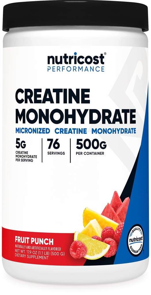 Nutricost Kreatin monohidrat v prahu (Fruit Punch, 500 Gram)