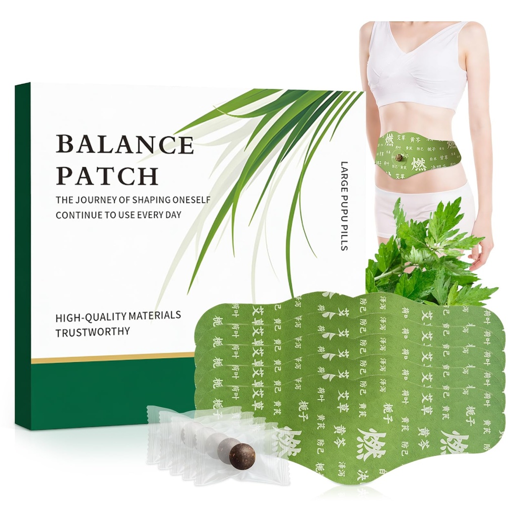 Zeliščni obliž Pad ravnotežje – Mugwort Zeliščni Navel obliži za menstrualne Cramp olajšave, podpora zmanjša napihnjenost videz, spodbuja udobje trebuha ne draži oblikovanje 1 škatle 5 kos (1 polje)