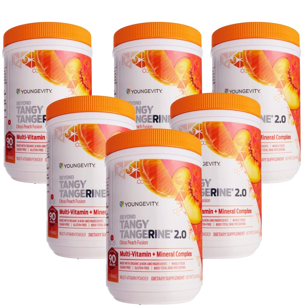 Youngevity Beyond Tangy Tangerine 2.0 Citrus Peach Fusion Multi-Vitamin & Mineral Complex - izdelana iz naravnih in celih živil 