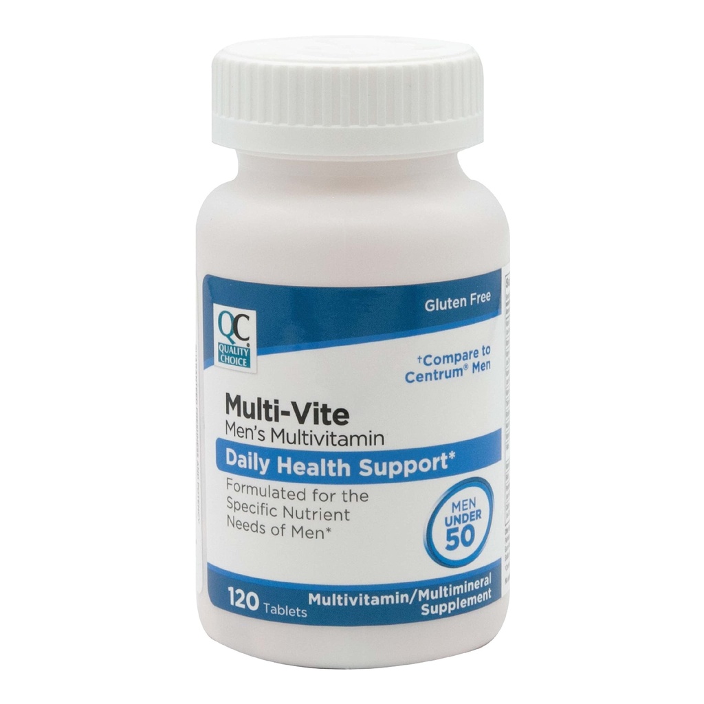Quality Choice Mens multi-Vite, multivitaminske tablete za dnevno zdravstveno podporo oblikovan za moške pod 50 v 120 Count steklenice